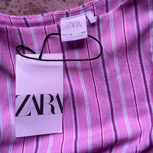 ZARA TEXTURED STRIPED TOP AND PANTS MATCHING SET - Picture 3 of 3